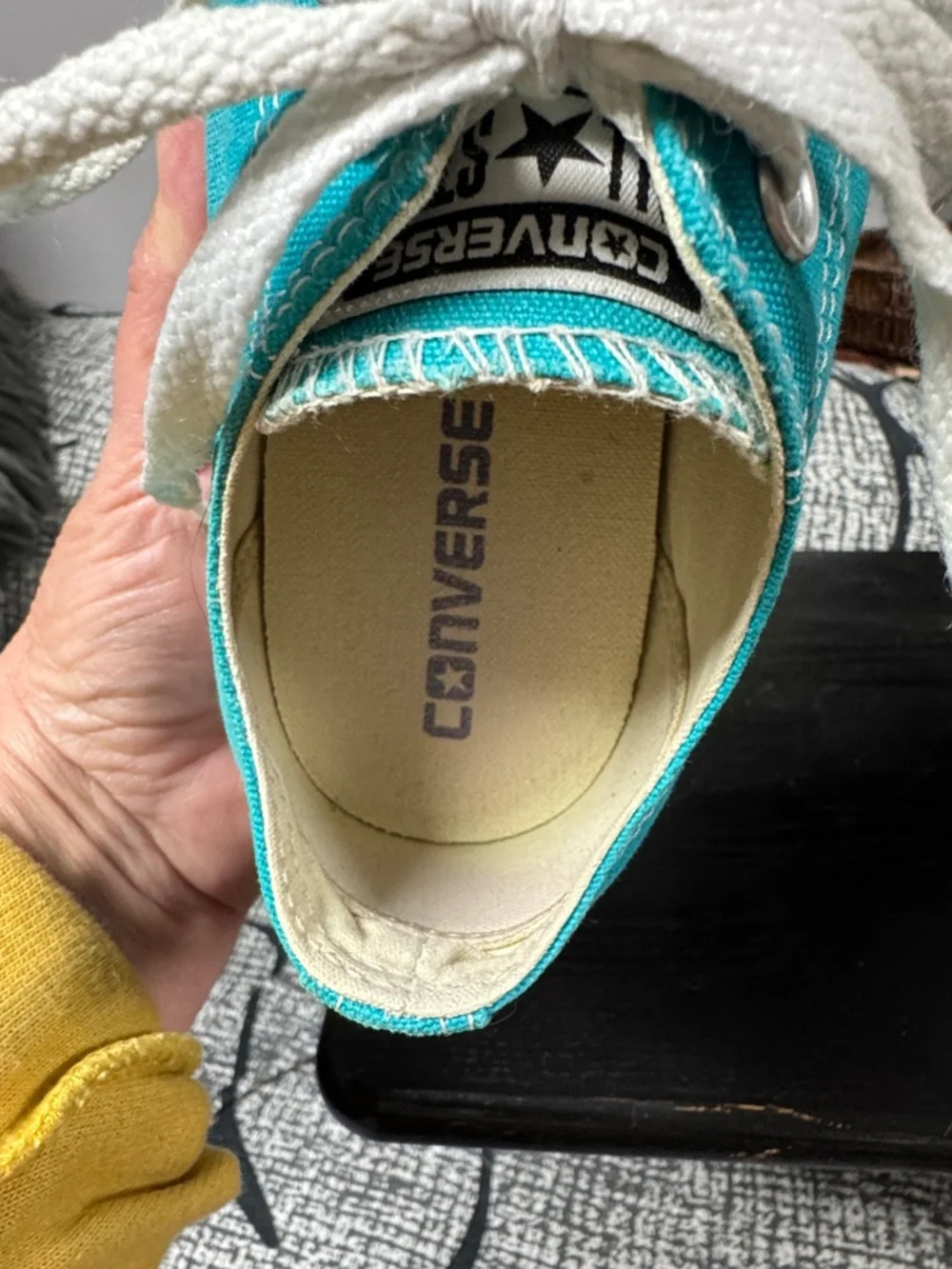 Converse Teal Low Top Sneakers with White Laces - Picture 6 of 10